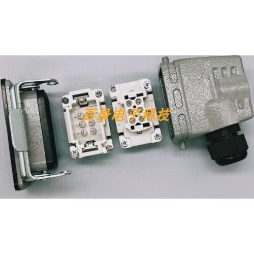 A Full Set of HE-006-M/F Heavy-duty Connector with 6-pin Male and Female Head on the Shell Side Outlet