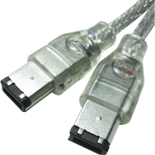Transparent IEEE1394B 6P Male TO 6P Male Cable Firewire 400 to Firewire 400 Cable