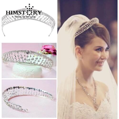 Clear Crystal Wedding Bridal Tiara Crowns Princess Queen Pageant Prom Rhinestone Veil Tiara Wedding Hair Accessory