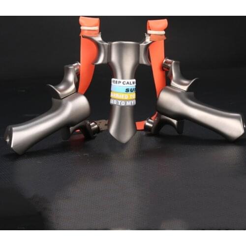 Titanium alloy high precision slingshot flat rubber band adjustable round head catapult outdoor hunting high power slingshot