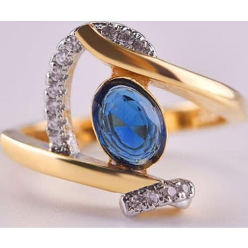 Luxury Fine Jewelry Sapphire Zircon Ring Princess Engagement Ring for Women Rose Gold Diamond Wave Ring Wedding Jewelry
