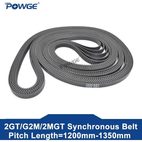 POWGE 2MGT 2M 2GT Timing belt Pitch Length 1110/1136/1140/1164/1180 width 3/6/9/15mm Teeth 555 568 570 582 590 GT3 closed-loop