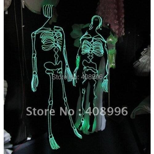EL luminous human skeleton costumes for performance/light-up/EL Artificial Human Skeleton 01