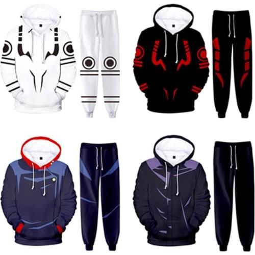 Jujutsu Kaisen Gojo Satoru Ryomen Sukuna Hoodie Casual Pants Set Adult 3D Print Sweatshirt Pullover Sweatpants Joggers Trousers