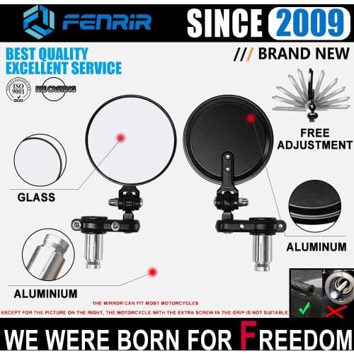 FENRIR Universal Motorcycle Bar End Mirror for Honda Suzuki KTM Yamaha Kawasaki Benelli BMW G310 H2 DUCATI MONSTER SCRAMBLER