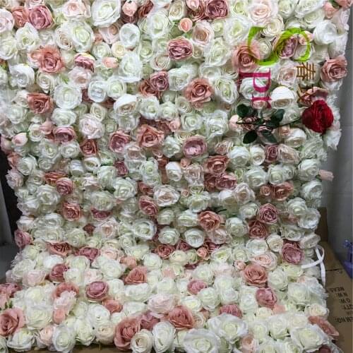 SPR Rolled Flower Wall Silk Flower Cloth Silk Structure Material Wedding Stage Backdrop Artificial Flowers Wall for salon Wall