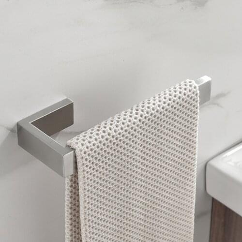 Ginmino Towel rack stainless steel for bathroom silve holder wall Hanging Towel Holder Hanger Storage