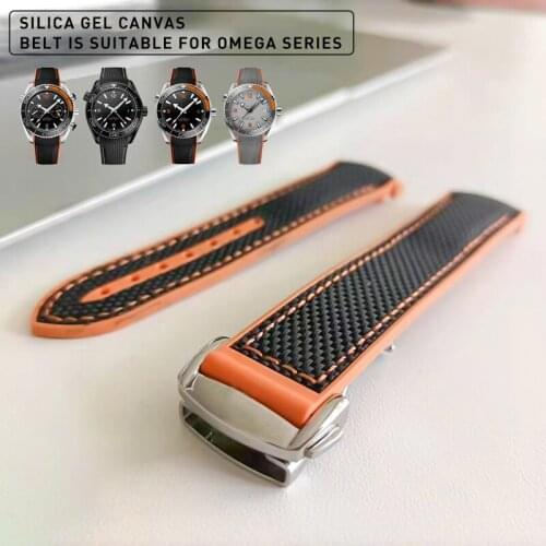 Waterproof Watchbands Fit For Omega SEAMASTER PLANET OCEAN Watch Accessorie 20 22mm Silicone Watch Strap Rubber Nylon Watch Band