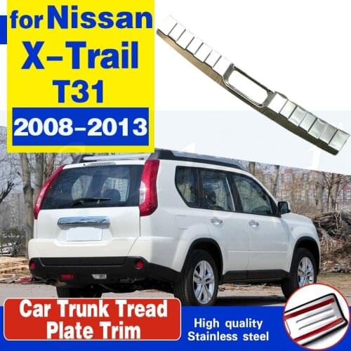 Stainless Steel Rear Bumper tail Door Sill Tailgate Cover trim Protector For Nissan X-Trail X Trail T31 2008 -2013 1 pcs