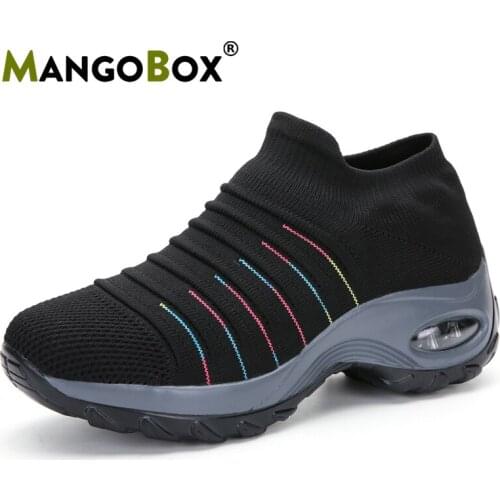 Womens Walking Shoes Sock Sneakers Air Cushion Slip on Wedge Sneakers Lady Girls Jazz Modern Dance Shoes Platform Walking Shoes