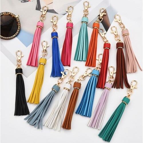19Color Tassel Vintage Leather Tassels Fringe for Purl Macrame Jewelry Keychain Cellphone Straps Pendant Car KeyRing Ornaments