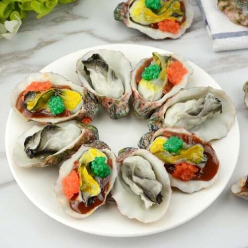 050 Simulated barbecue oyster scallop model fake food dishes seafood fake Oyster scallop 6*4*2.5cm