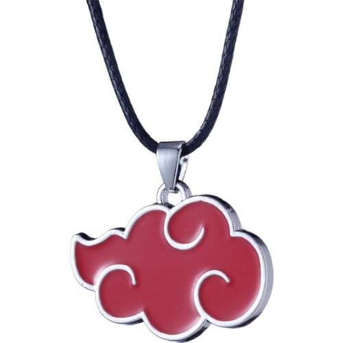 1Pcs Japanese Anime Cosplay Akatsuki Organization Red Cloud Sign Metal Unisex Pendant Trendy jewelry Women Men Necklace