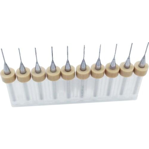 10Pcs 0.6mm Import Carbide PCB Drill Bits Print Circuit Board Mini CNC Woodworking Tools