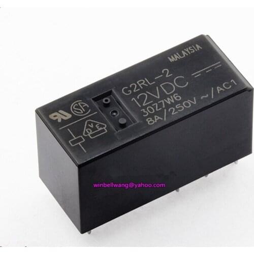 10pcs!Brand new and original 12V 24V PCB relay relay G2RL-2-12VDC G2RL-2-24VDC DPDT 8pins 8A