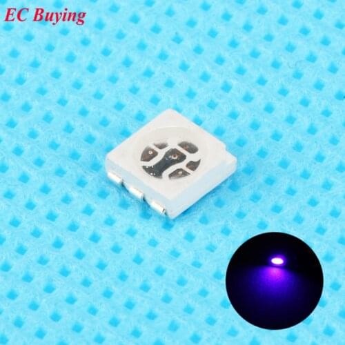 10pcs Ultra Bright 5050 LED SMD Purple UV Chip Surface Mount 20mA Light-Emitting Diode LED SMT Bead Lamp Light DIY Practice