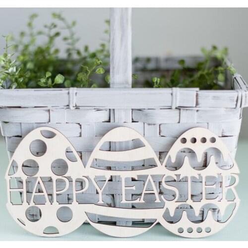 20pcs happy easter wood easter bunny cutout wooden easter bunny wooden easter eggs 15cm