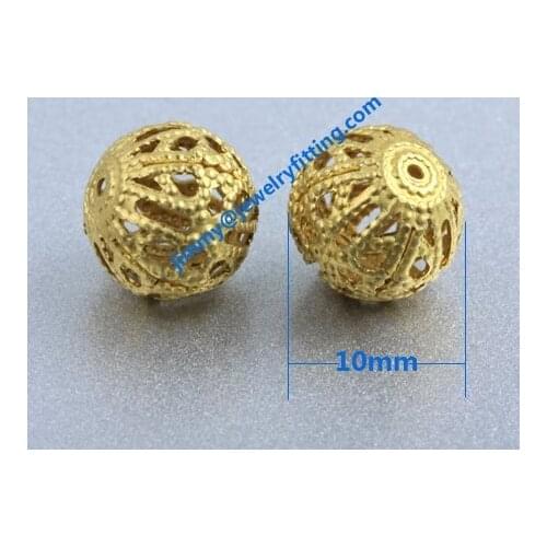2000pcs 10mm Filigree jewelry findings copper beads metal filigree findings spacer beads shipping free