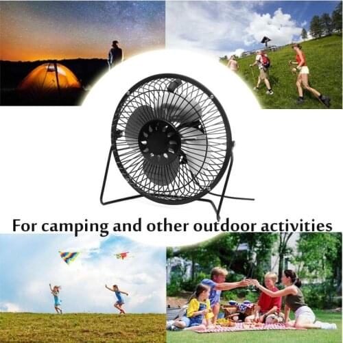 6W 6" Solar Powered Panel Iron Fan For Home Office Outdoor Traveling Fishing USB Cooling Ventilation Fan for Smartphone
