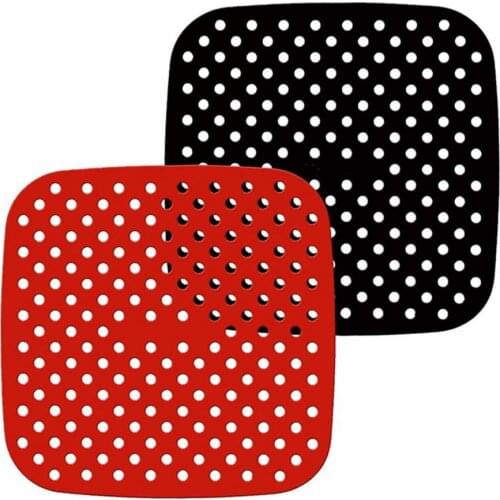 7.5/8/9in Reusable Round/Square Air Fryers Basket Mats Silicone Air Fryers Liners Non-Stick Baking Paper Sheets Kitchen Gadgets