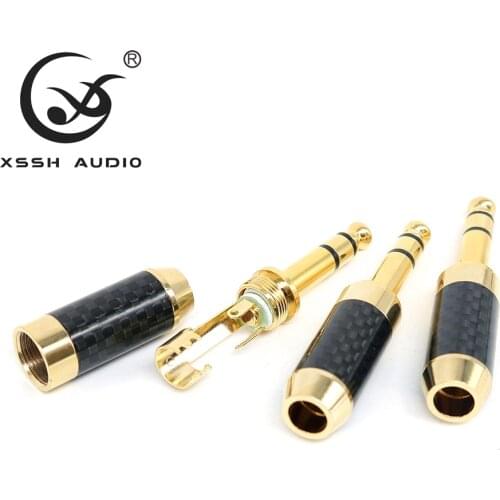 10pcs YIVO XSSH audio 6mm 8mm headphone cable Gold Plated Guitar Carbon Fiber 1/4" 6.35MM 6.5MM Mono Stereo Plug Jack Connector