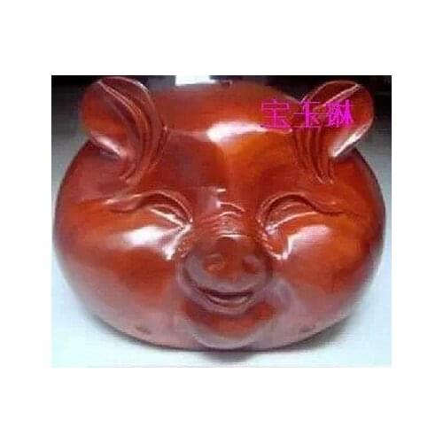 Wooden piggy bank / piggy bank / piggy bank laughing Zhulian Redwood crafts