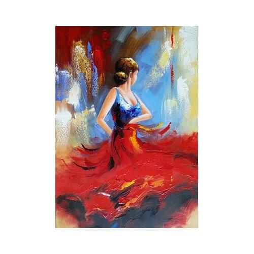 Girl Dancing Hand-painted Oil Painting Modern Wall Art for Home decor Abstract figure Oil Painting on Canvas for living room