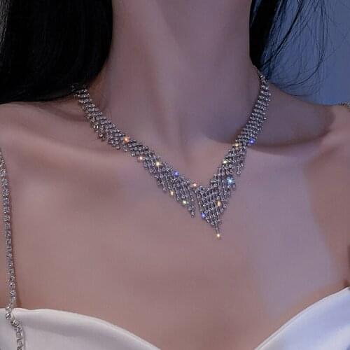 Geometric Palace Design Zircon Crystal Tassel Retro Personality European American Female Necklace Jewelry