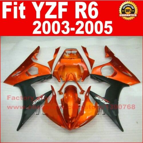 Hot Body parts for YAMAHA R6 fairing kits 2003 2004 2005 brown black YZF R6 motorcycle fairings set kit 03 04 05