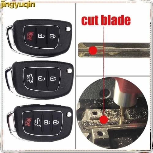 Jingyuqin Uncut/Cut Blade 3/4 Button Remote Folding Key Case Shell Fob For Mistra Hyundai HB20 ix35 ix45 Series 2 Verna Santa Fe