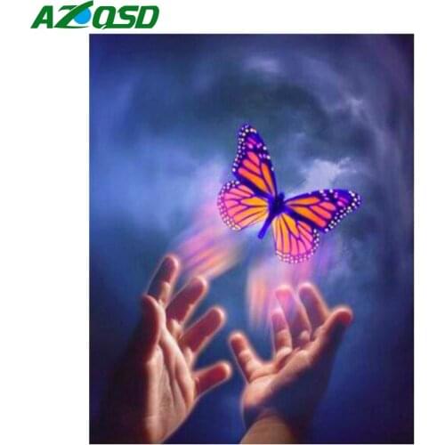 AZQSD 40x50cm Painting By Numbers Animal Home Bedroom Wall Artwork DIY Pictures By Numbers Butterfly Acrylic Paint Handmade Gift