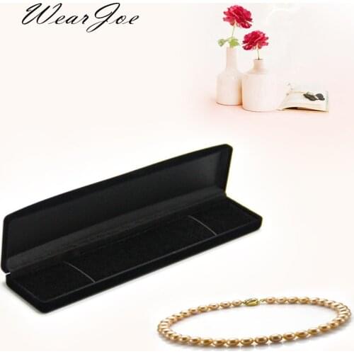 Free Shipping Necklace Pendant Storage & Packaging Box Rubber Band Fixed Pearl Necklace Jewelry Display Case Engagement Gift Box