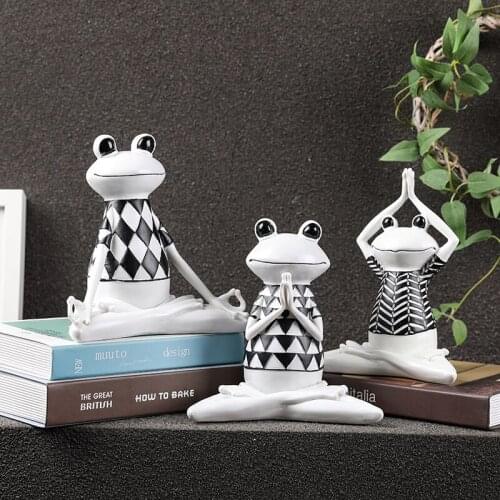 Creative Nordic Yoga Frog Decoration Office Living Room Study TV Cabinet Home Ornaments Small Furnishings Crafts