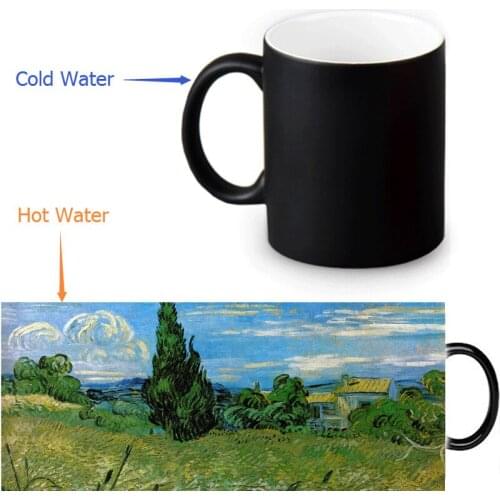 Van Gogh Painting Cool Photo Magic Coffee Mugs Transforming Mug Heat Changing Color Ceramic Tea Mugs
