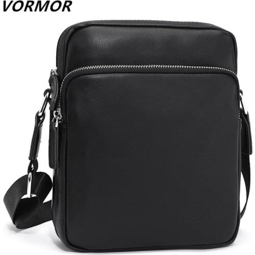 VORMOR Famous Brand Leather Men Bag Casual Business Messenger Bag For Vintage Mens Crossbody Bag Male Shoulder Bags bolsas