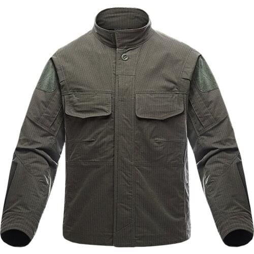 Mens Multifunction Fast Dry Breathable Molle Shirt Military Camouflage Combat Pocket Stand Collar Cargo Tactical Shirts Tops