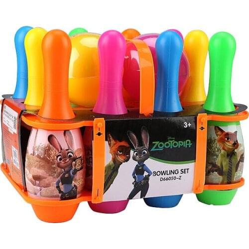Disney Zootopia Childrens Bowling Indoor Ball Toy Set Outdoor Parent-child Sports Kids Color Recognition Interesting