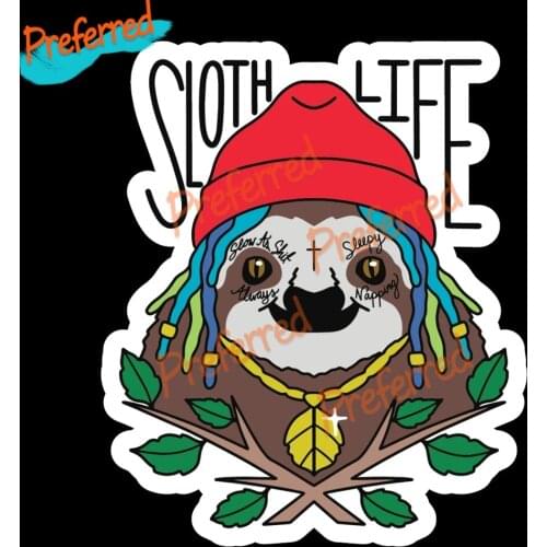 LLY-0799 Personality Car Stickers SLOTH LIFE Modeliing Decal Motocross Racing Laptop Helmet Trunk Wall Vinyl Car Sticker