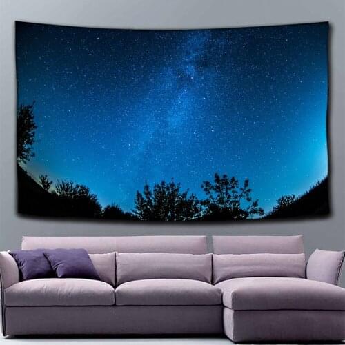 Galaxy Wall Tapestry Moon Wolf Shine Starry Hippie Boho Decor Hanging Wall Carpet Psychedelic Tapiz Mandala Decoration