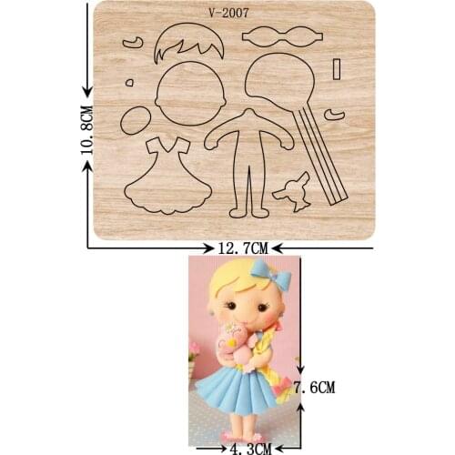 New girl wooden dies cutting dies for scrapbooking Multiple sizes V-2007