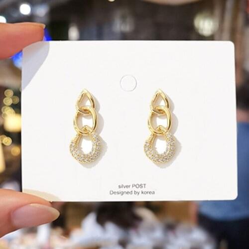 New fashion Geometric circle Round Stud Earring gold simple earrings For Women korean Jewelry