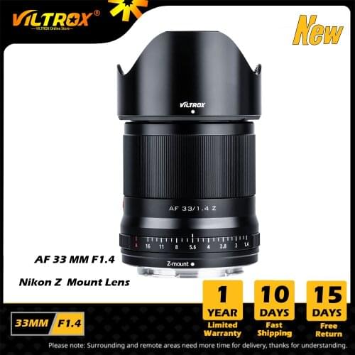 Viltrox 33mm F1.4 Auto Focus Lens Large Aperture Portrait Lens APS-C lens for Nikon Z Mount lesn Zfc Z5 Z6 Z7 II Z50 Camera Lens