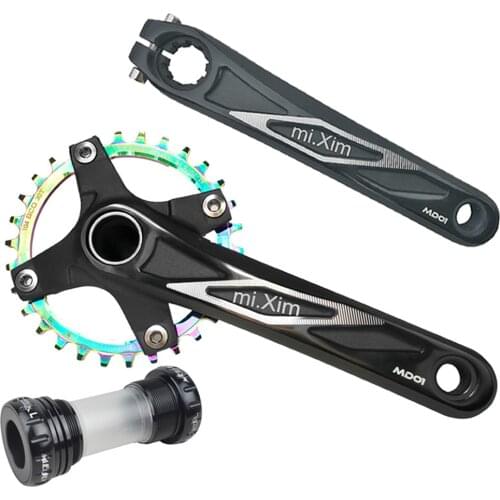 Single Speed Crankset Set Aluminum Alloy 170mm Crankarms 104 BCD Crankset