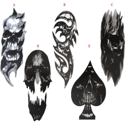 Pair Front Fork Skull Decals Stickers Universal Fit For Harley Davidson Sportster