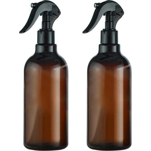 500ML Brown Portable Plastic Spray Bottle Sprayer Essential Oil Perfume Container Refillable Bottles Salon Barber Hair Tools
