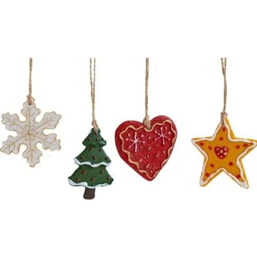 68UE Festival Ornament Resin Decorations Hand Craft Pendant Home Decor Star Heart Hangings Scene Layout Retro HandCrafts