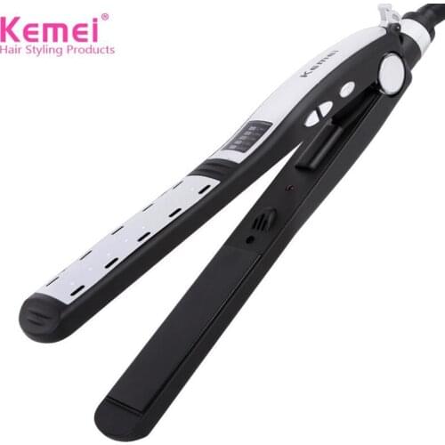 Kemei KM-329 LCD Professional Hair Straightener Iron Flat Iron Straightening Irons five gear temperature Styling Tools 110-240 V