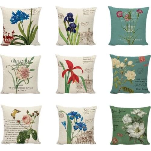 Retro Flower Cushion Covers Butterfly Fleshy Tropical Rainforest Leaves Pillowcases Pattern Home Decor Garden Throw Pillow Cases