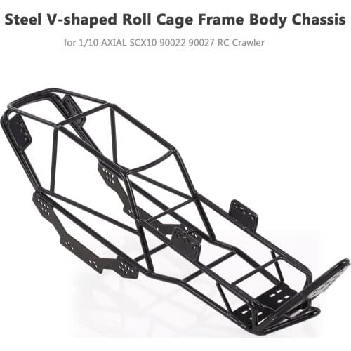 Replacement V Steel Roll Cage Frame Body Chassis Compatible with 1/10 AXIAL SCX10 90022 90027 RC Rock Car Crawler Climbing Truck