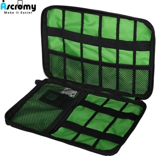 Ascromy Travel Electronics Storage Organizer Bag Case For Earphone Charger Cable Winder Flash Drive Hard Disk SD Card Power Bank